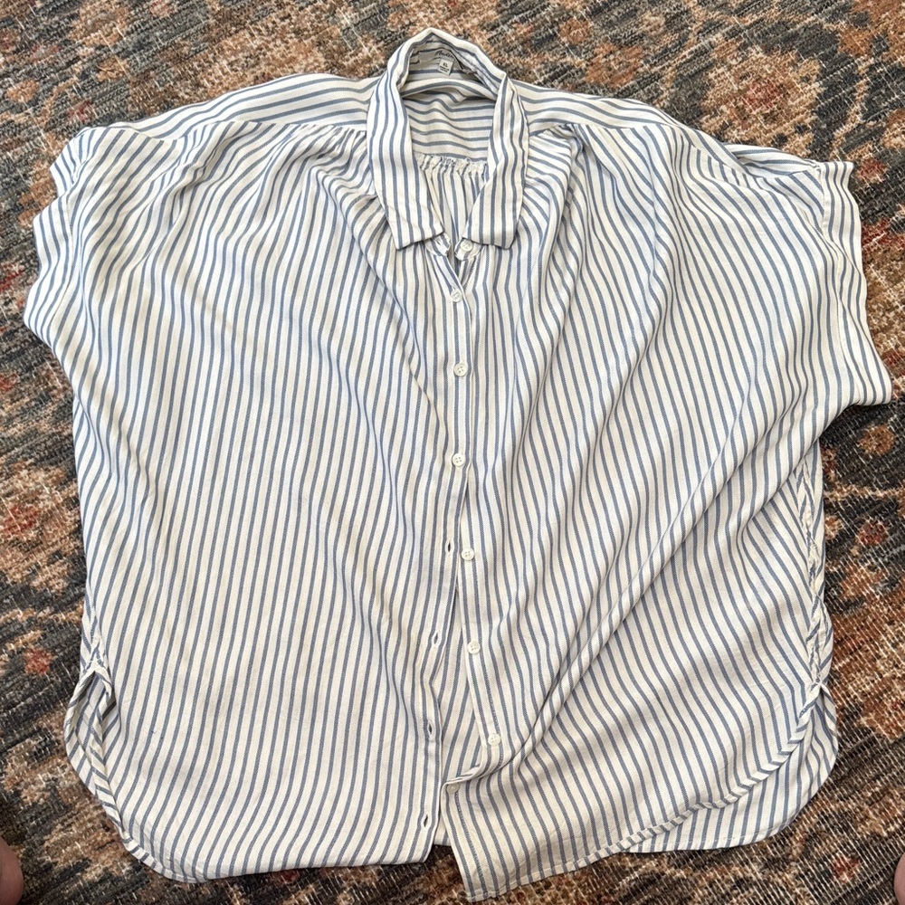 Light Blue Stripe Button-Down Shirt - Women